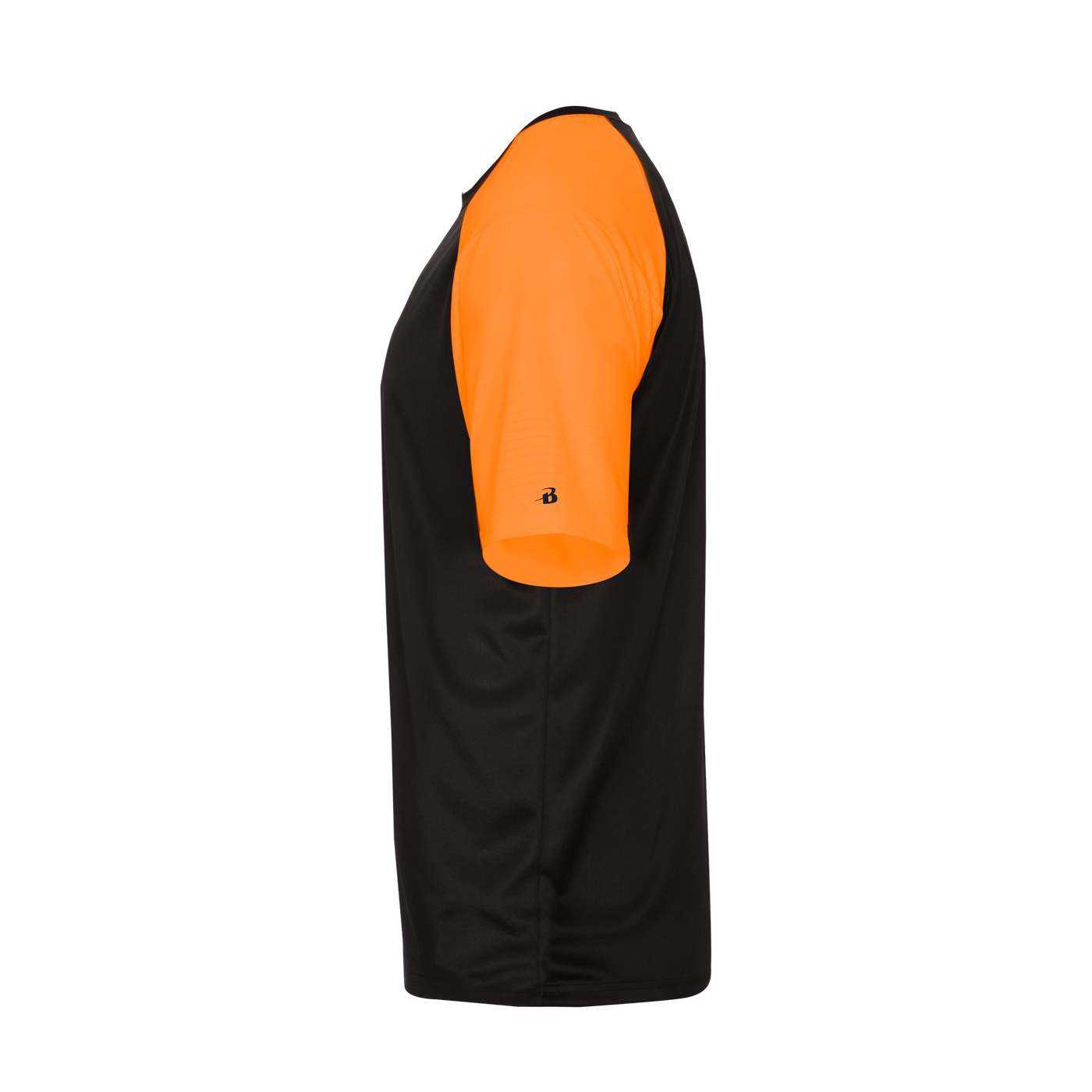 Badger Sport 4230 Breakout Tee - Black Safety Orange - HIT a Double - 1
