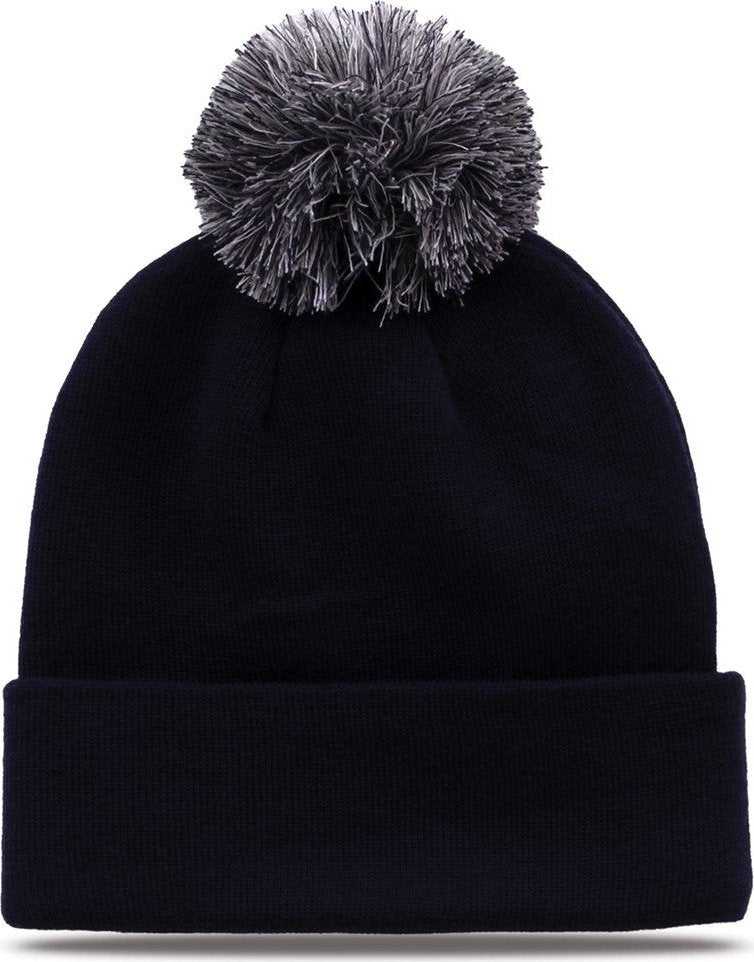 The Game GB461 Roll Up Beanie with Pom - Navy - HIT A Double