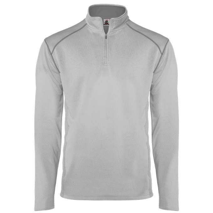 Badger Sport 2438 Money Mesh Youth 1/4 Zip - Silver Graphite - HIT a Double - 1