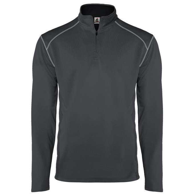 Badger Sport 2438 Money Mesh Youth 1/4 Zip - Graphite Silver - HIT a Double - 1