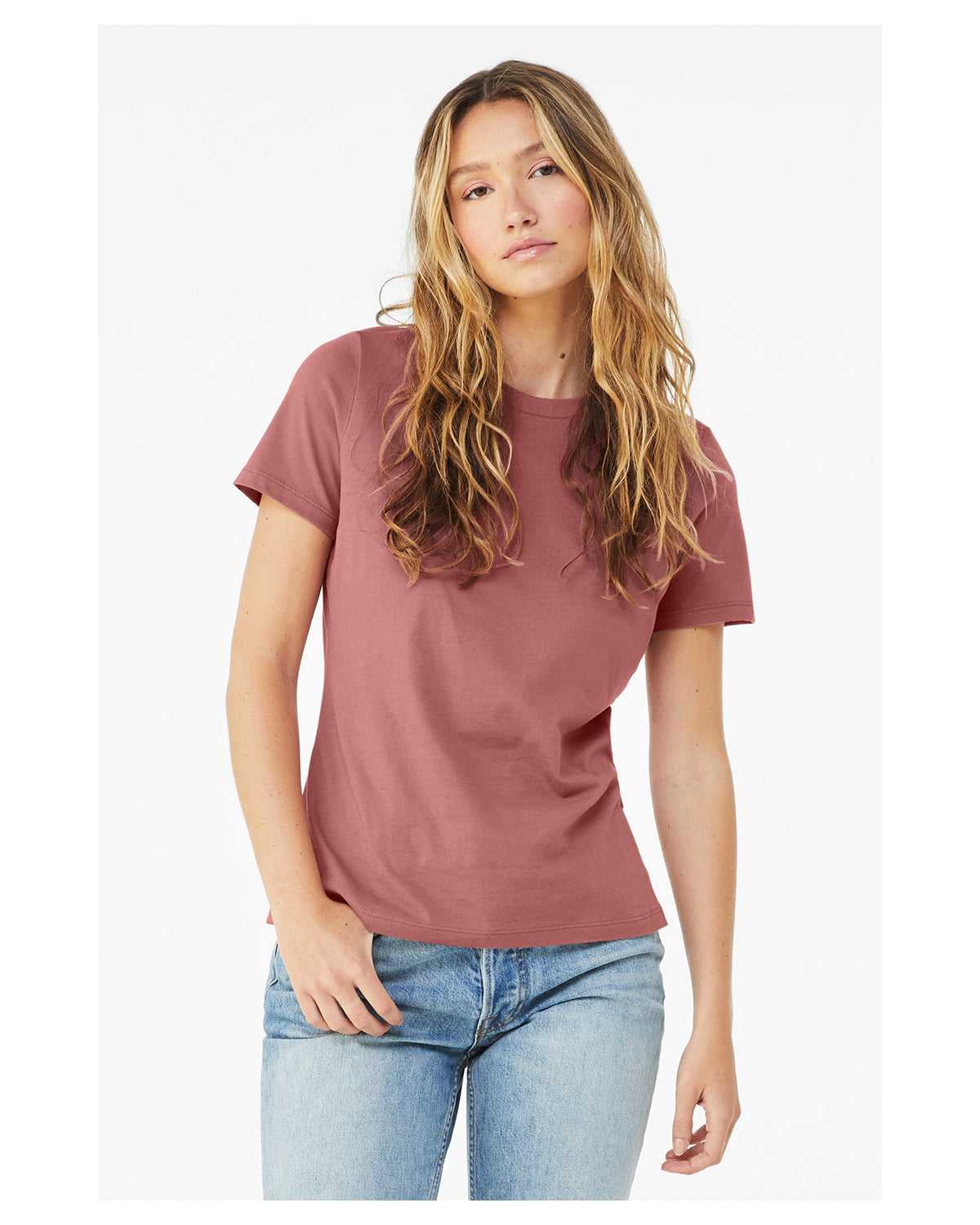 Bella + Canvas 6400 Womens Relaxed Jersey Tee - Mauve - HIT a Double - 1