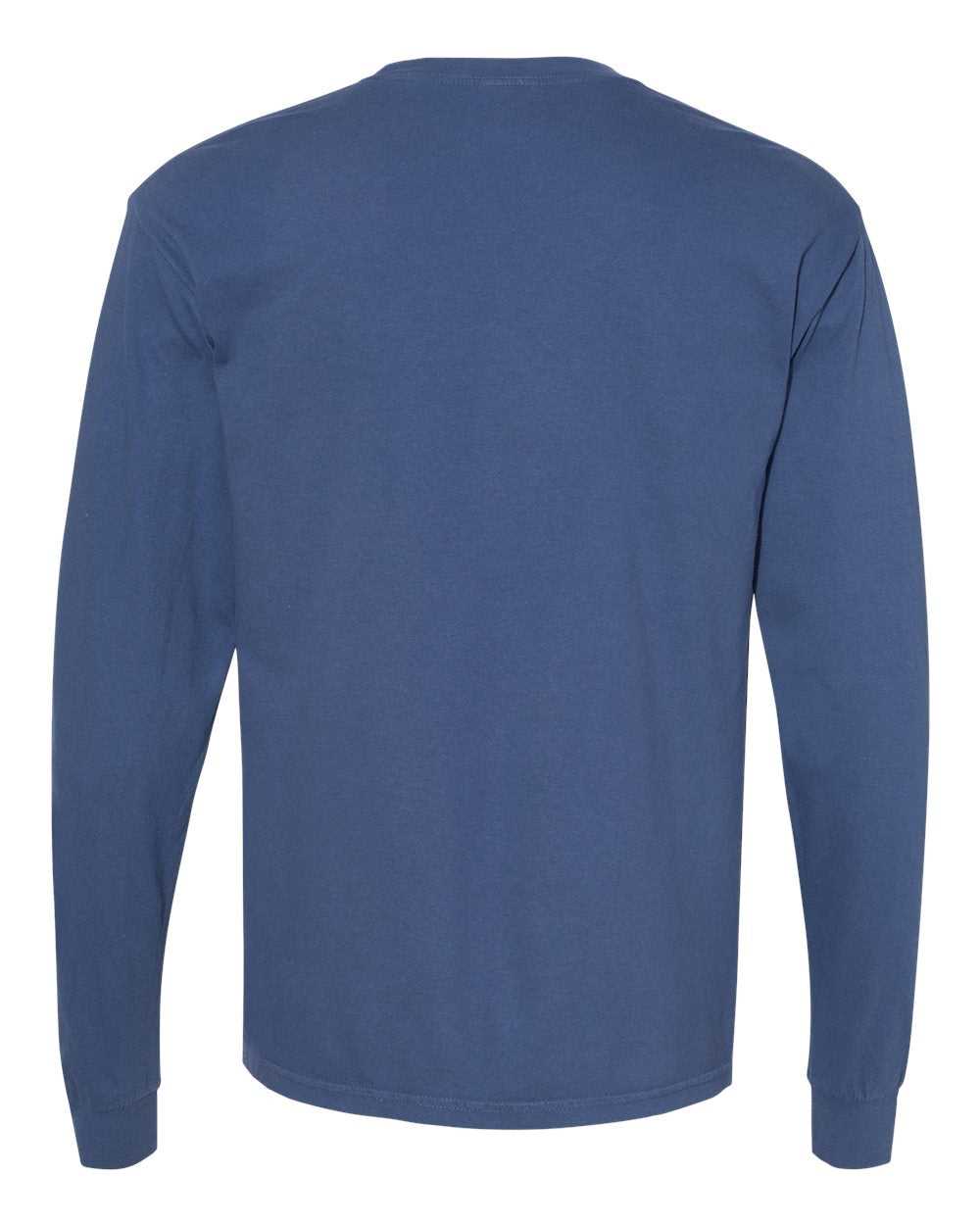 Comfort Colors 6014 Heavyweight Ring Spun Long Sleeve Tee - China Blue - HIT a Double