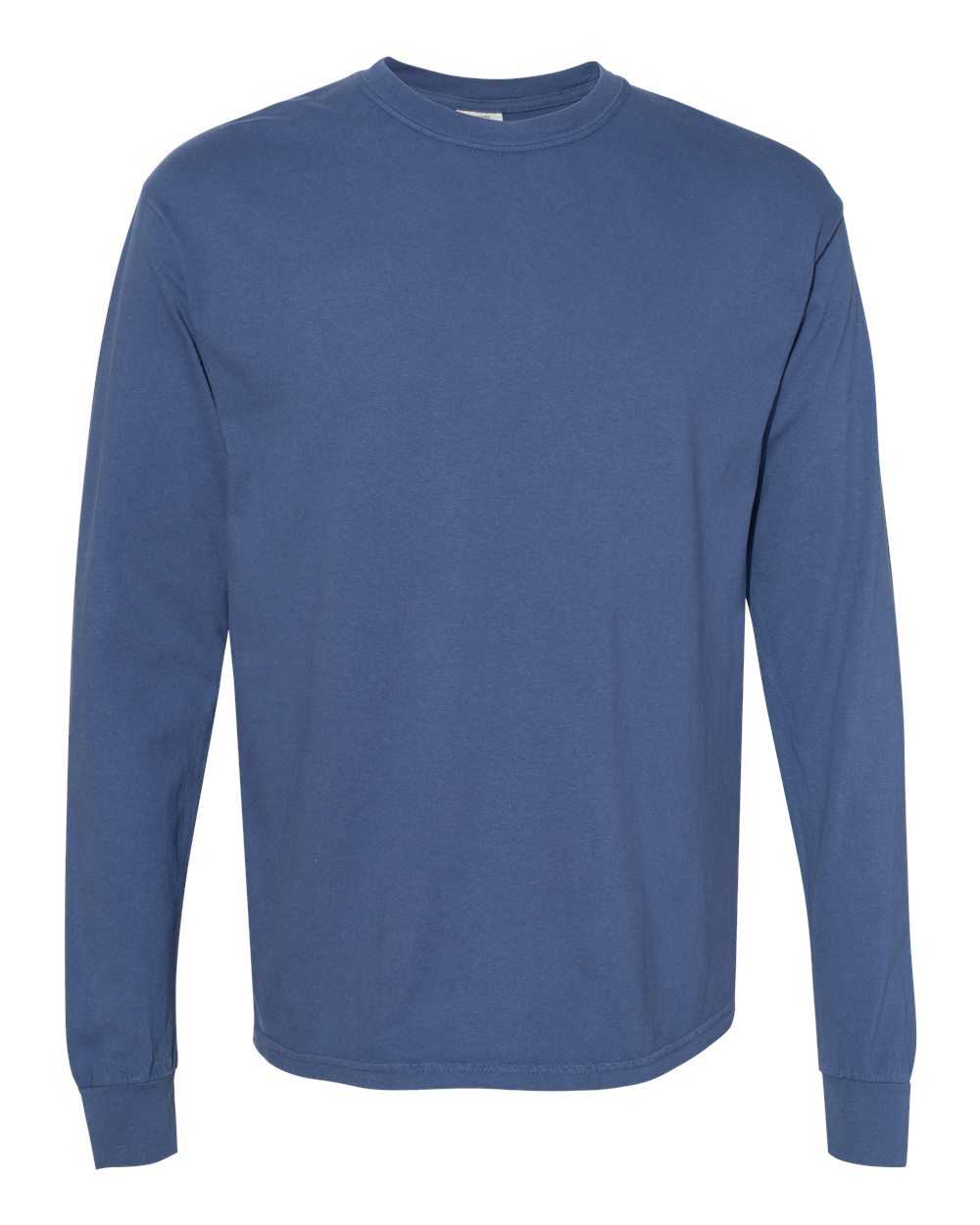 Comfort Colors 6014 Heavyweight Ring Spun Long Sleeve Tee - China Blue - HIT a Double