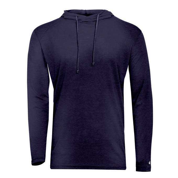 Badger Sport 2905 Tri-Blend Surplice Youth Hoodie - Navy Heather - HIT a Double - 1