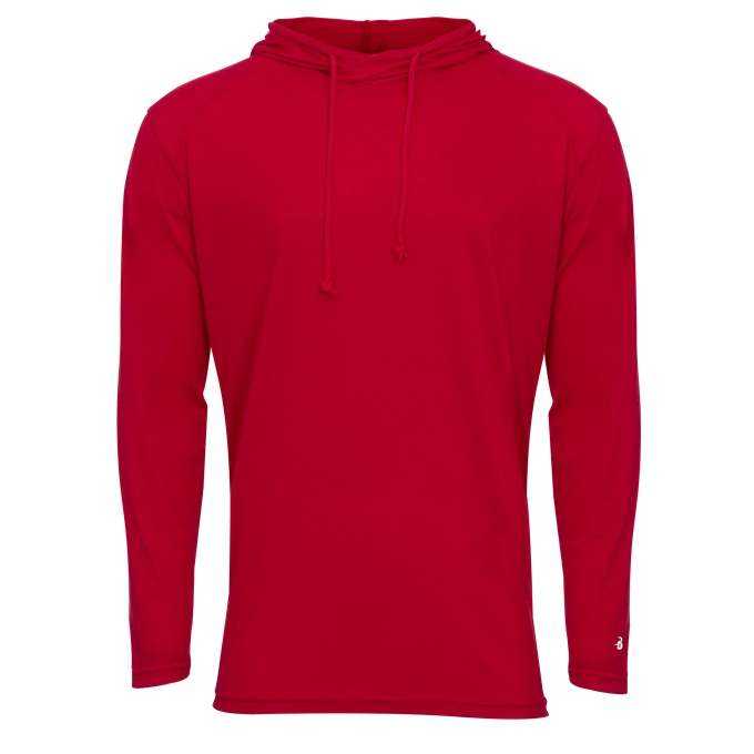 Badger Sport 4905 Tri-Blend Surplice Hoodie Tee - Red - HIT a Double - 1
