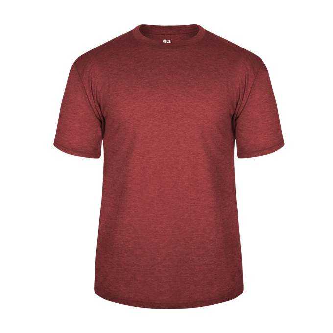 Badger Sport 4940 Tri-Blend Tee - Red Heather - HIT a Double - 1