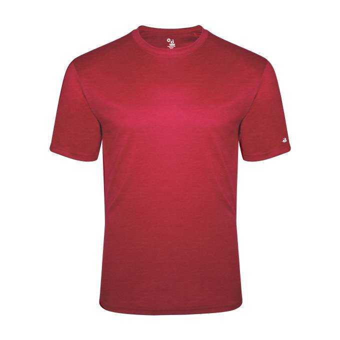Badger Sport 2940 Tri-Blend Youth Tee - Red Heather - HIT a Double - 1