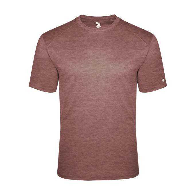 Badger Sport 4940 Tri-Blend Tee - Maroon Heather - HIT a Double - 1