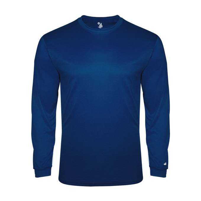 Badger Sport 2944 Tri-Blend Long Sleeve Youth Tee - Royal - HIT a Double - 1