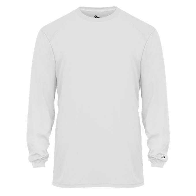 Badger Sport 2944 Tri-Blend Long Sleeve Youth Tee - White - HIT a Double - 1