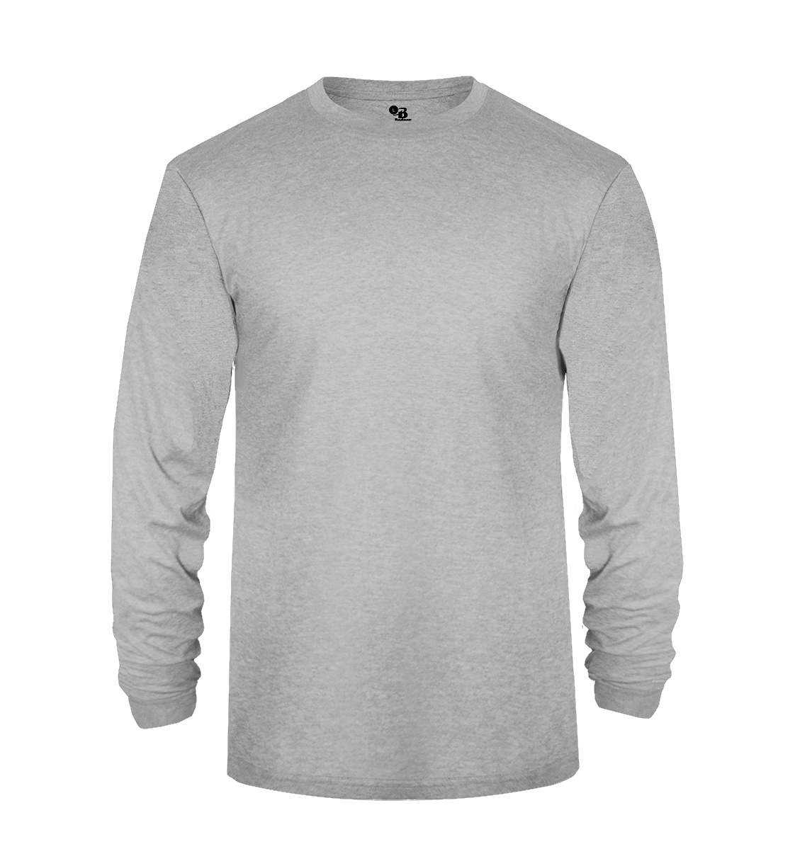 Badger Sport 4944 Tri-Blend Long Sleeve Tee - Oxford - HIT a Double - 1