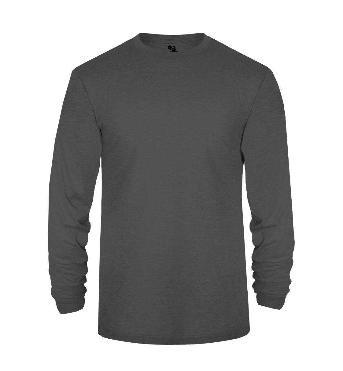 Badger Sport 4944 Tri-Blend Long Sleeve Tee - Graphite Heather - HIT a Double - 1