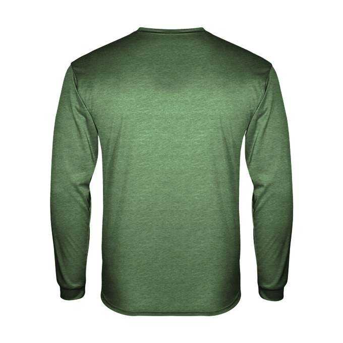 Badger Sport 4944 Tri-Blend Long Sleeve Tee - Forest Heather - HIT a Double - 2