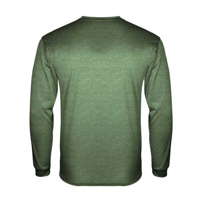 Badger Sport 2944 Tri-Blend Long Sleeve Youth Tee - Forest Heather - HIT a Double - 2