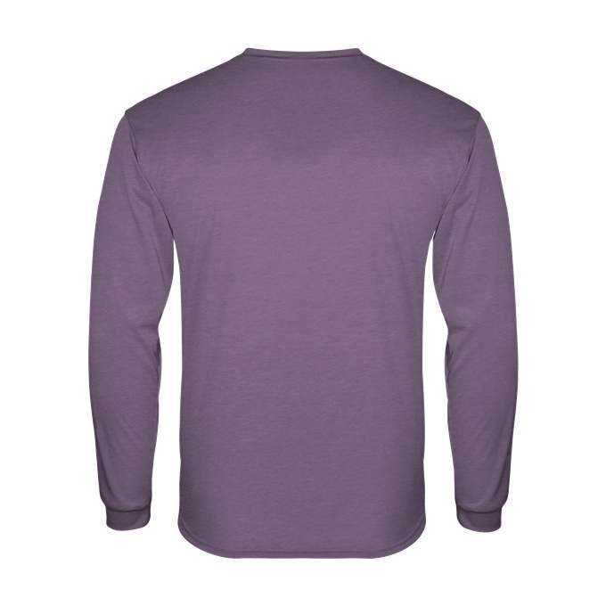 Badger Sport 2944 Tri-Blend Long Sleeve Youth Tee - Purple Heather - HIT a Double - 2
