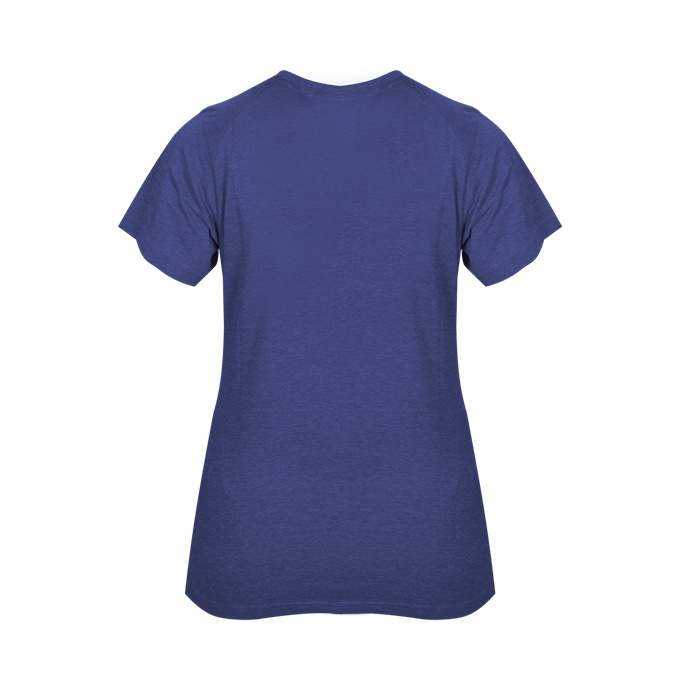 Badger Sport 4962 Tri-Blend Ladies' V-Neck Tee - Royal Heather - HIT a Double - 1