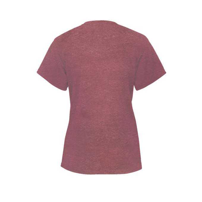 Badger Sport 4962 Tri-Blend Ladies&#39; V-Neck Tee - Maroon Heather - HIT a Double - 2