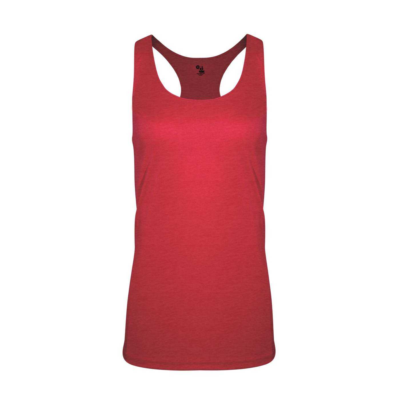 Badger Sport 4966 Tri-Blend Ladies' Racerback Tank - Red Heather - HIT a Double - 1