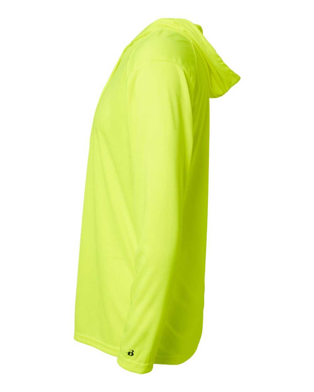 Badger Sport 4105 B-Core Long Sleeve Hoodie Tee - Safety Yellow - HIT a Double - 2