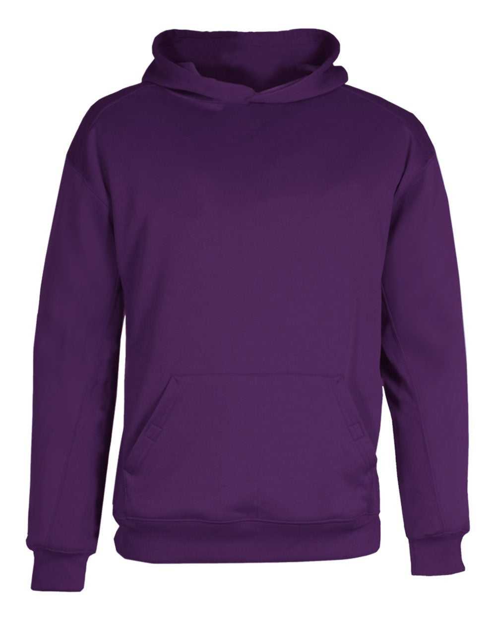 Badger Sport 2454 Poly Fleece Youth Hoodie - Purple - HIT a Double - 1
