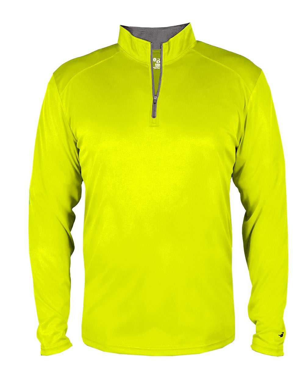 Badger Sport 4102 B-Core 1/4 Zip - Safety Yellow Green Graphite - HIT a Double - 1