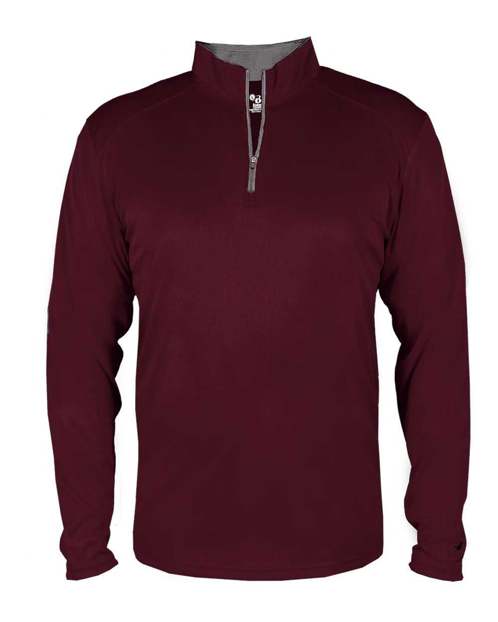 Badger Sport 2102 B-Core Youth 1/4 Zip - Maroon Graphite - HIT a Double - 1