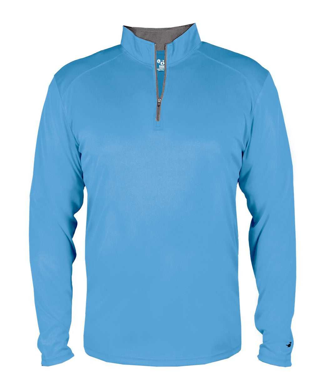 Badger Sport 2102 B-Core Youth 1/4 Zip - Columbia Blue Graphite - HIT a Double - 1