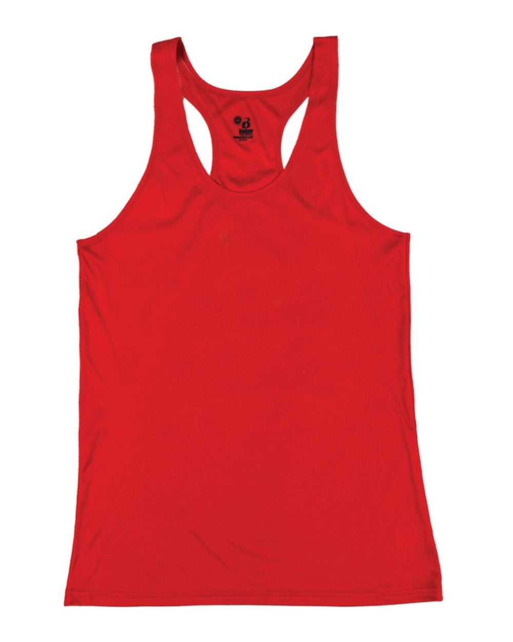 Badger Sport 2166 B-Core Girls Racerback Tank - Red - HIT a Double - 1