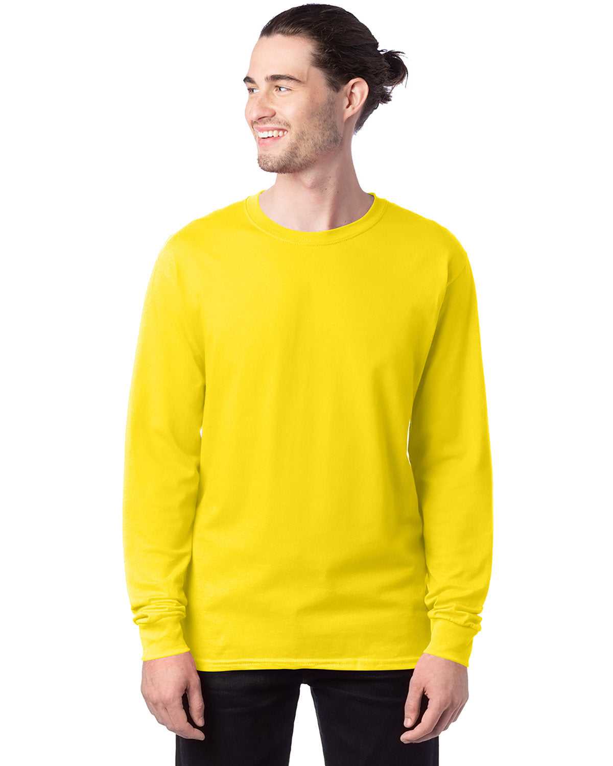 Hanes 5286 Essential-T Long Sleeve T-Shirt - Athletic Yellow - HIT a Double - 1