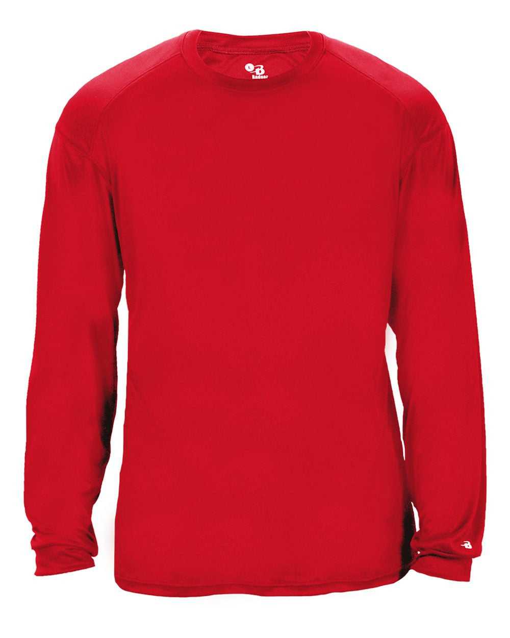 Badger Sport 4004 Ultimate Softlock Long Sleeve Tee - Red - HIT a Double - 1