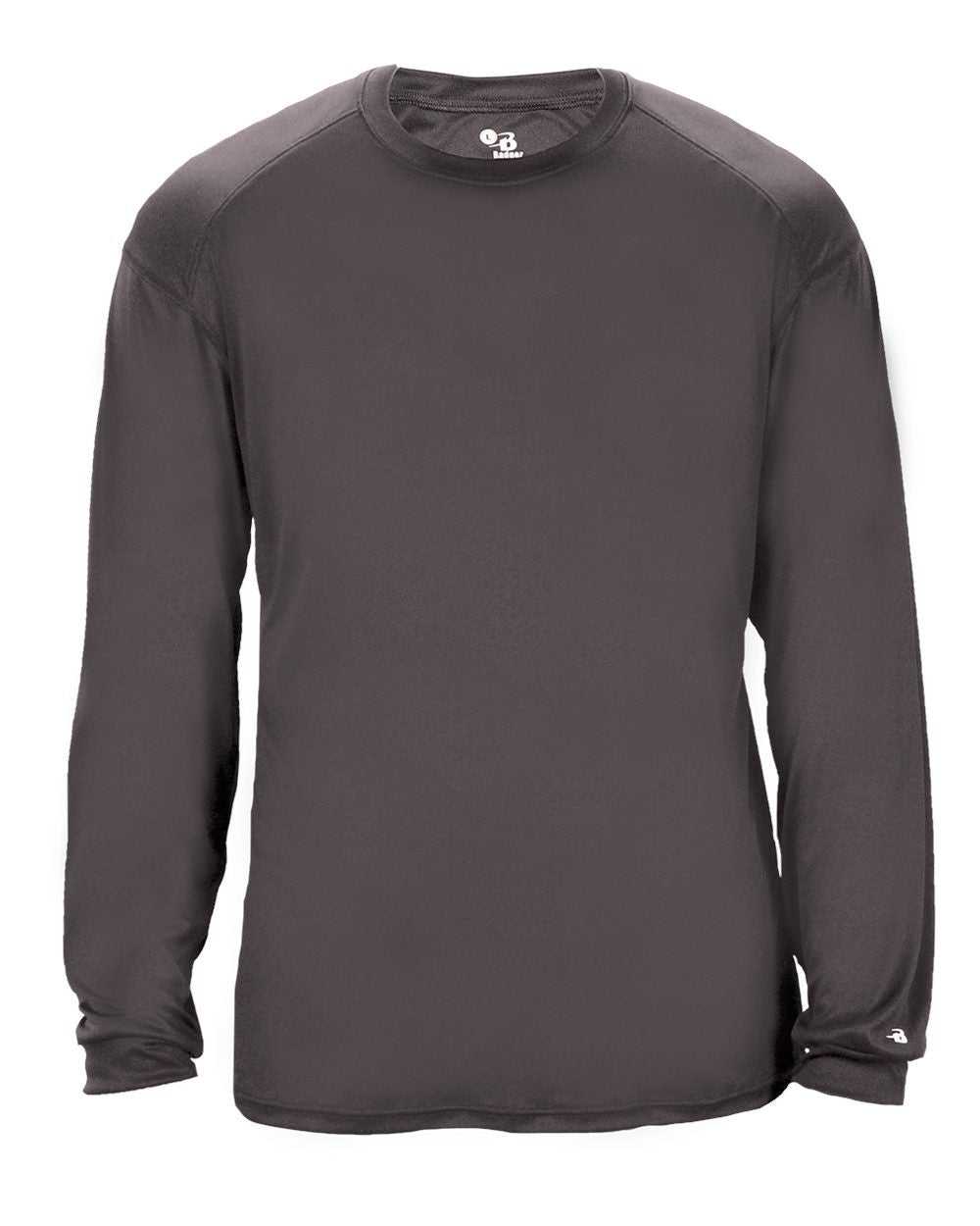Badger Sport 2004 Ultimate Softlock Youth Long Sleeve Tee - Graphite - HIT a Double - 1