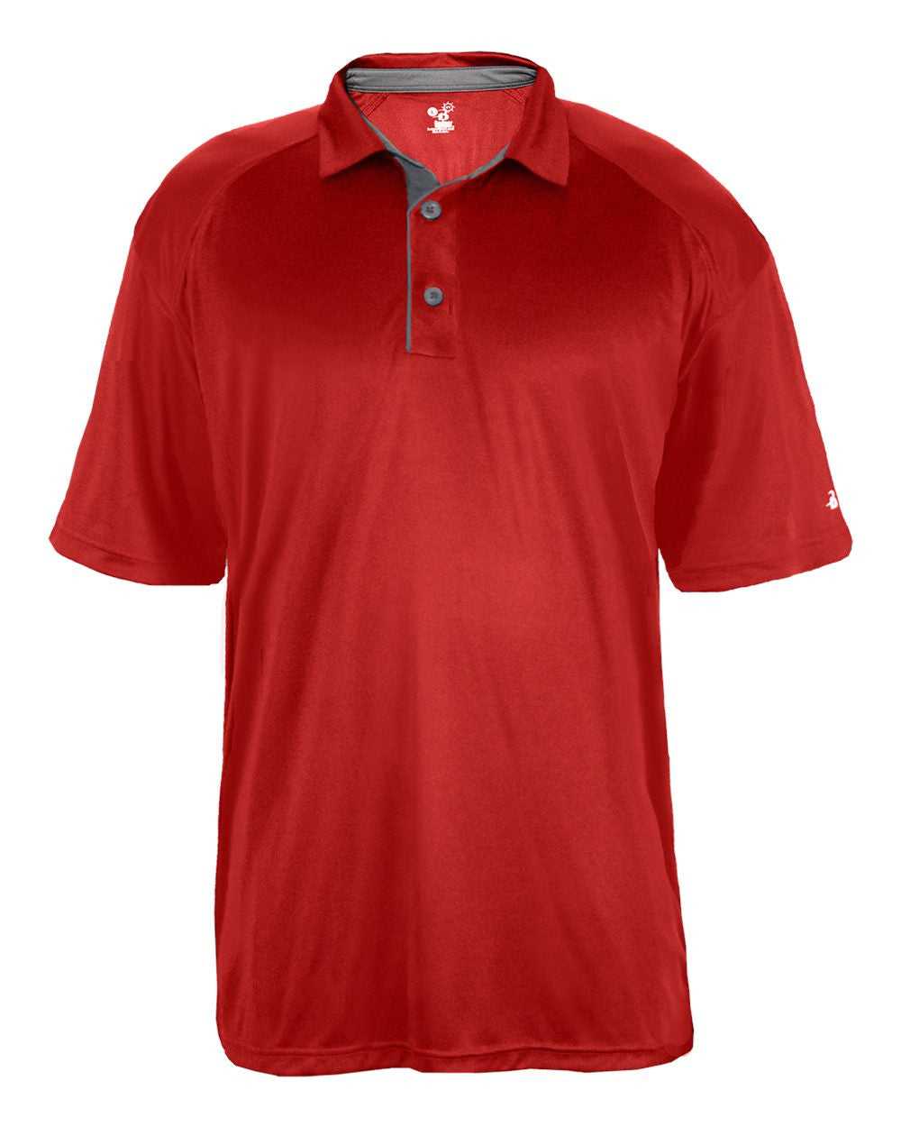 Badger Sport 4040 Ultimate Softlock Polo - Red Graphite - HIT a Double - 1