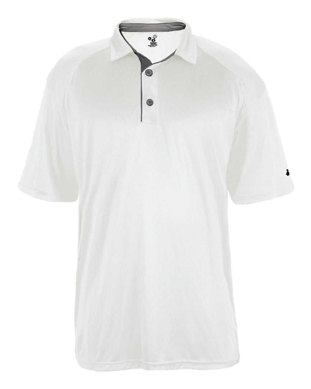 Badger Sport 4040 Ultimate Softlock Polo - White Graphite - HIT a Double - 1