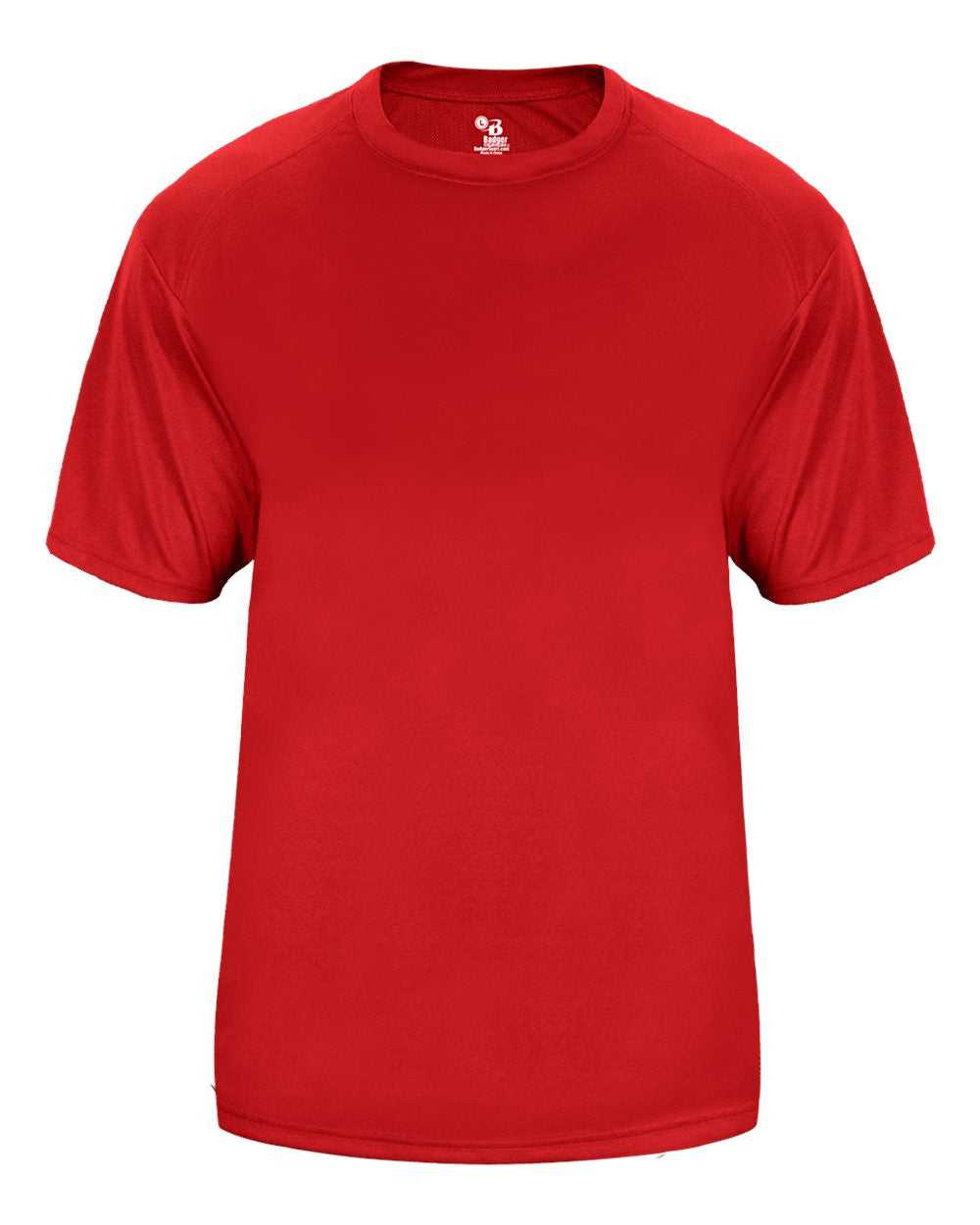 Badger Sport 4170 Vent Back Tee - Red - HIT a Double - 1