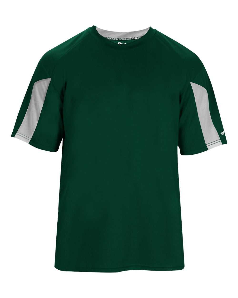 Badger Sport 4176 Striker Tee - Forest White - HIT a Double - 1
