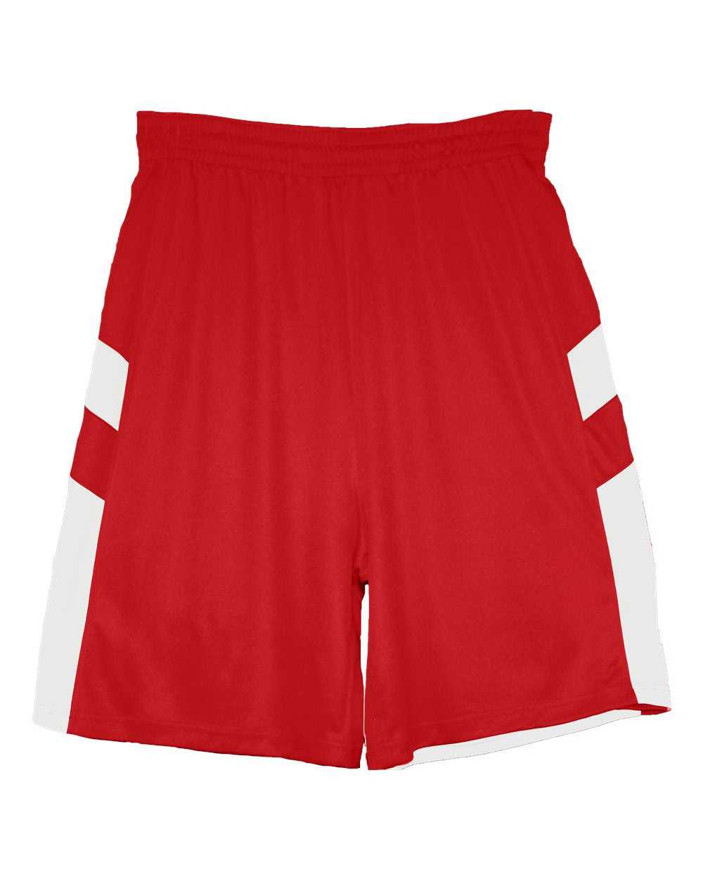 Badger Sport 2266 B-Pivot Reversible Youth Short - Red White - HIT a Double - 1