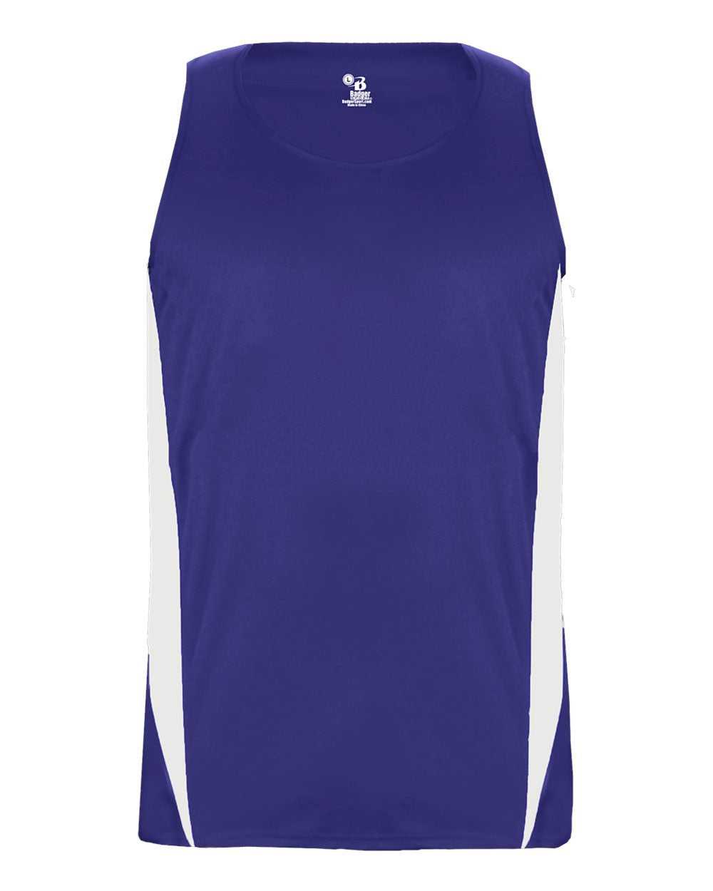 Badger Sport 2667 Stride Youth Singlet - Royal White - HIT a Double - 1