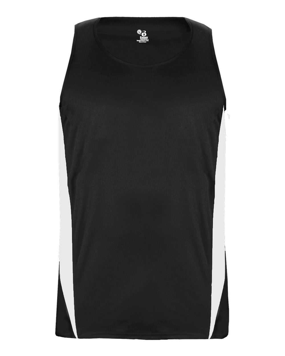Badger Sport 2667 Stride Youth Singlet - Black White - HIT a Double - 1