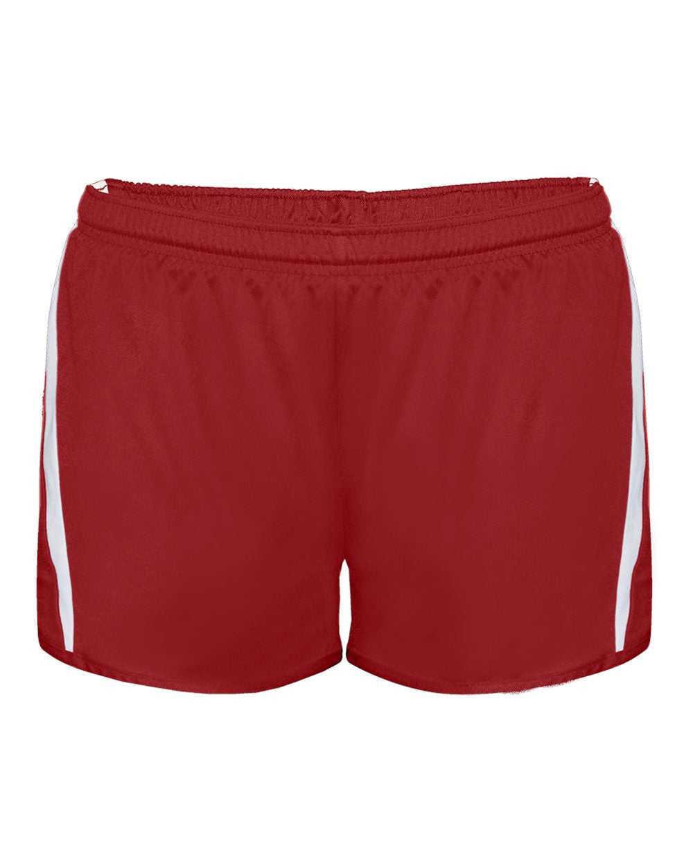 Badger Sport 7274 Stride Ladies Short - Red White - HIT a Double - 1