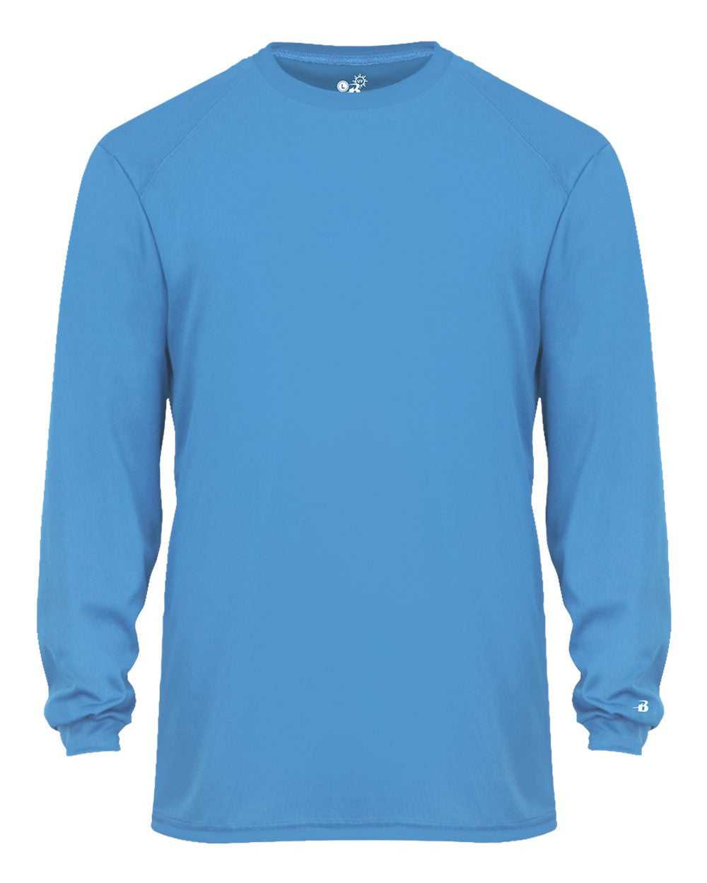 Badger Sport 4004 Ultimate Softlock Long Sleeve Tee - Columbia Blue - HIT a Double - 1