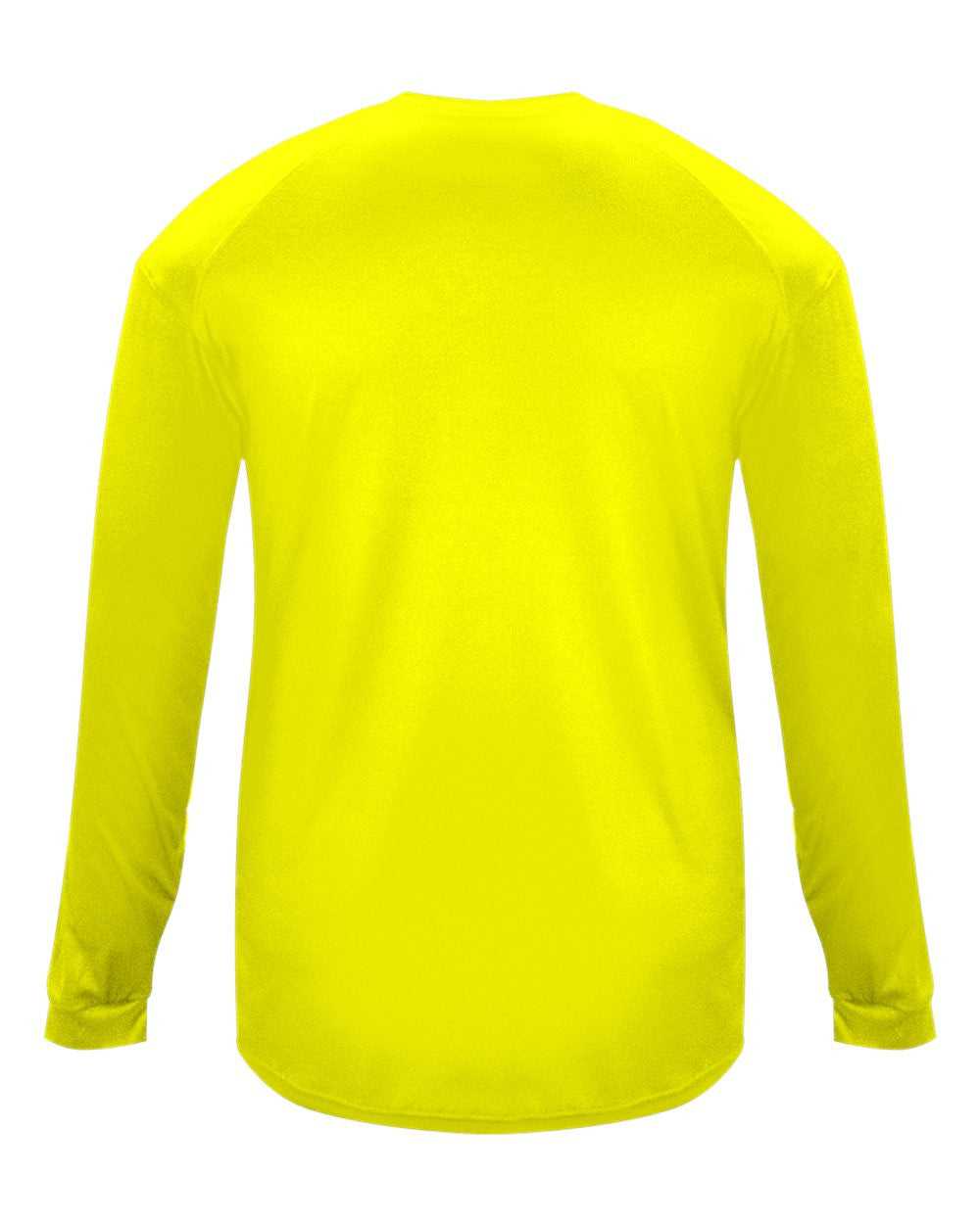 Badger Sport 4004 Ultimate Softlock Long Sleeve Tee - Safety Yellow - HIT a Double - 3