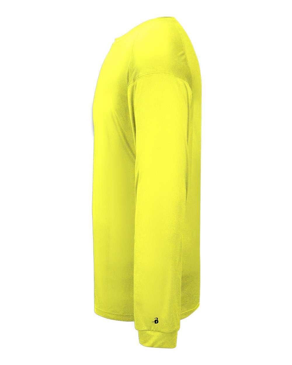 Badger Sport 4004 Ultimate Softlock Long Sleeve Tee - Safety Yellow - HIT a Double - 1