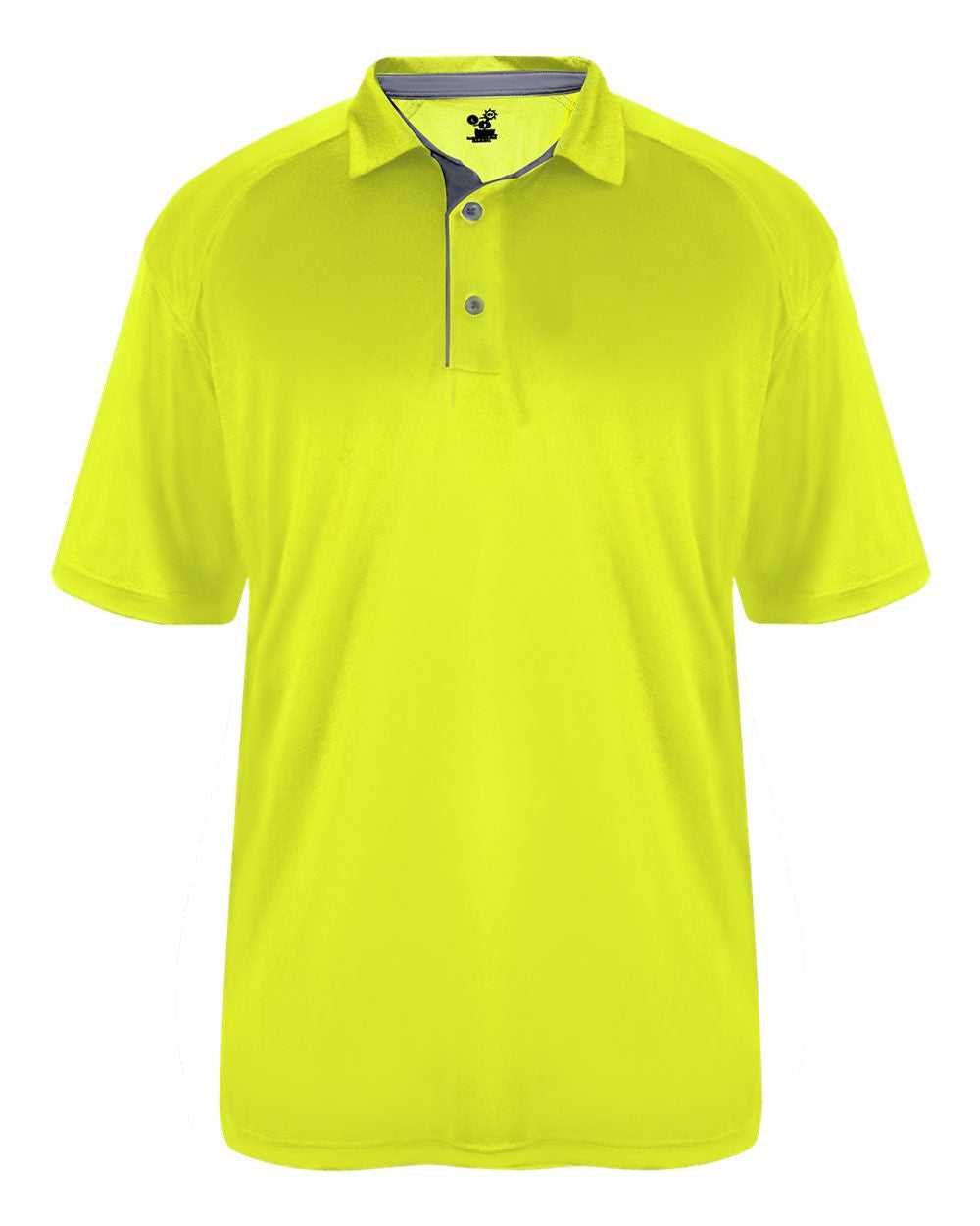 Badger Sport 4040 Ultimate Softlock Polo - Safety Yellow Green Graphite - HIT a Double - 1