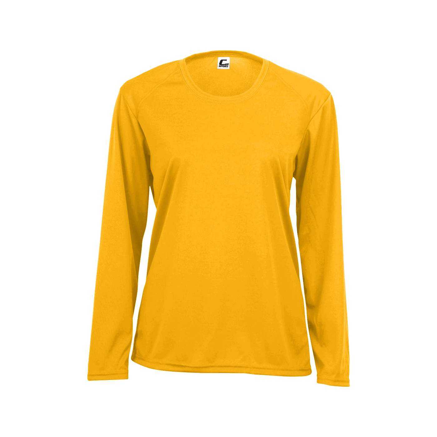 C2 Sport 5604 Long Sleeve Ladies Tee - Gold - HIT a Double - 1