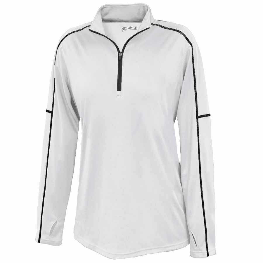 Pennant 5616 Women&#39;s Conquest 1/4 Zip - White - HIT a Double