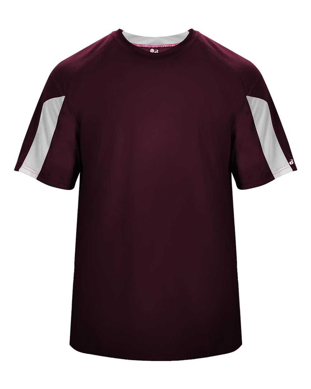 Badger Sport 2176 Striker Youth Tee - Maroon White - HIT a Double - 1
