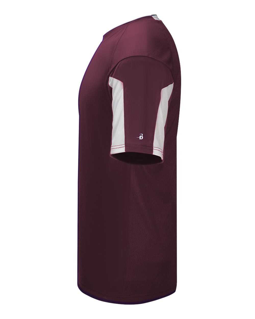 Badger Sport 2176 Striker Youth Tee - Maroon White - HIT a Double - 2