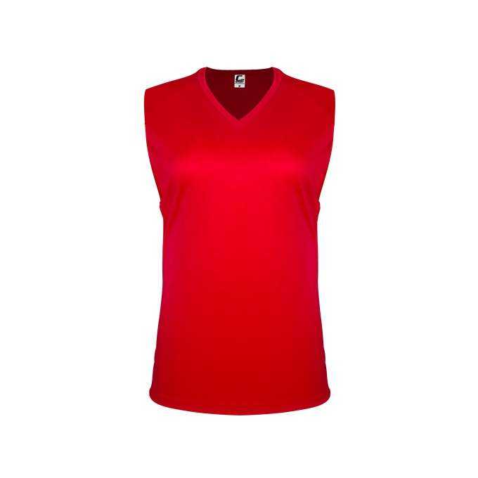 C2 Sport 5663 Ladies Sleeveless Tee - Red - HIT a Double - 1