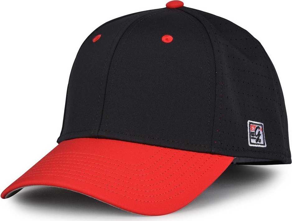 The Game GB904 Precurved Perforated Gamechanger Cap - Black Red - HIT A Double