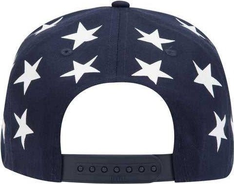 OTTO 56-176 Cotton Twill United States Flag Pattern 5 Panel Cap - Red Navy - HIT a Double - 2